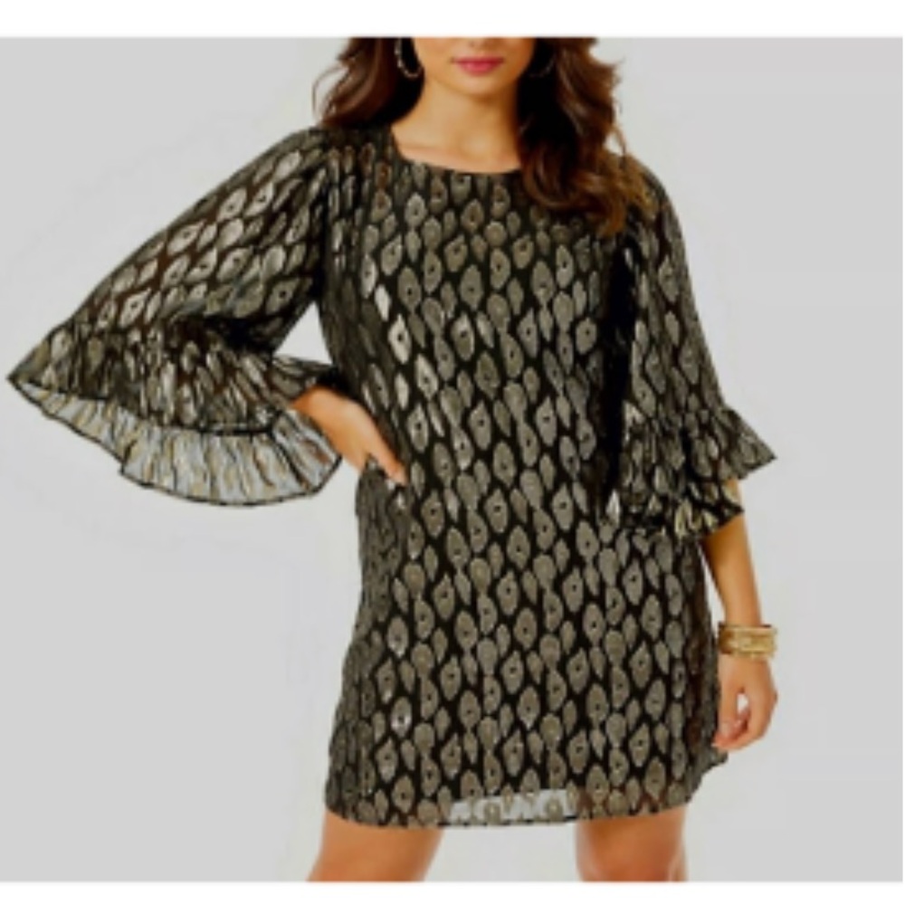 Lilly Pulitzer
Francis Silk Shift Dress Black size M
